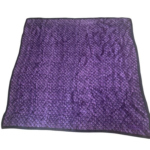 Coach 100% Silk Scarf/ Purse Embellishment Purple Black - Picture 1 of 3
